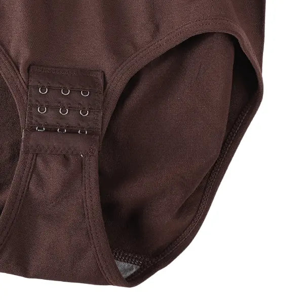 Fecho de colchetes do body modelador marrom sem costura