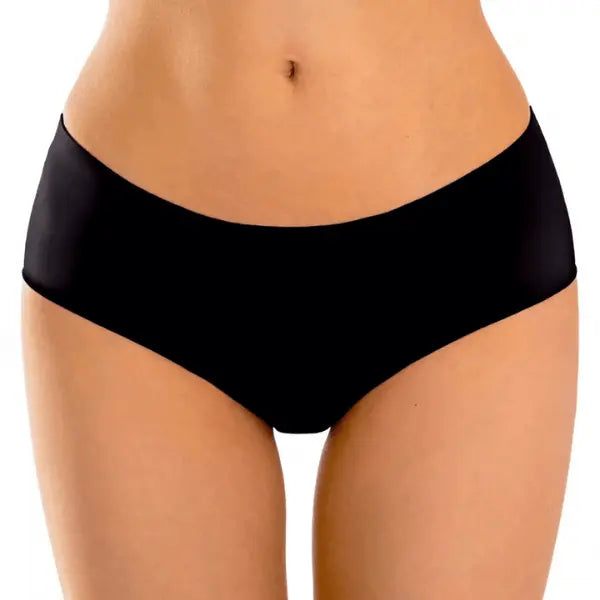 Cueca clássica sem costura preta ajustada ao corpo com acabamento invisível
