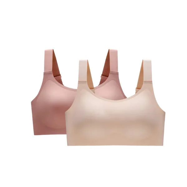ack com soutiens sem aro Aura nas cores bege e rosê.