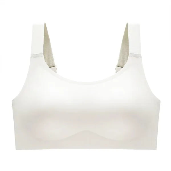 Soutien sem aro branco Aura com acabamento liso e design minimalista.