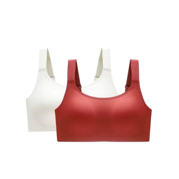 Pack com soutiens sem aro Aura nas cores branco e vermelho.