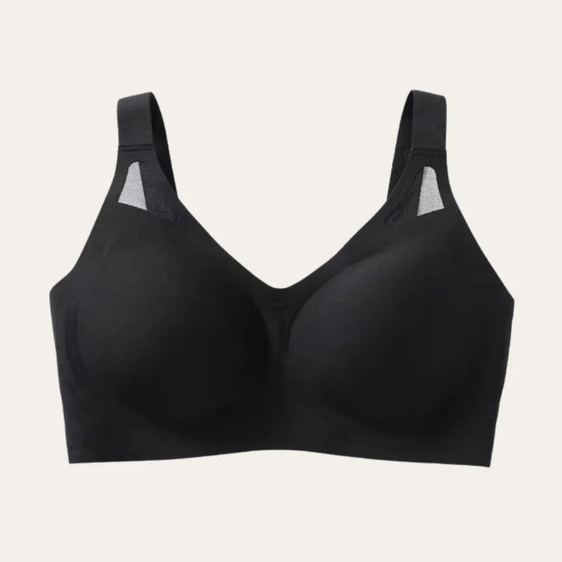 Soutien Pilier Le Liss preto sem aros com detalhe em mesh imagem de produto fundo neutro