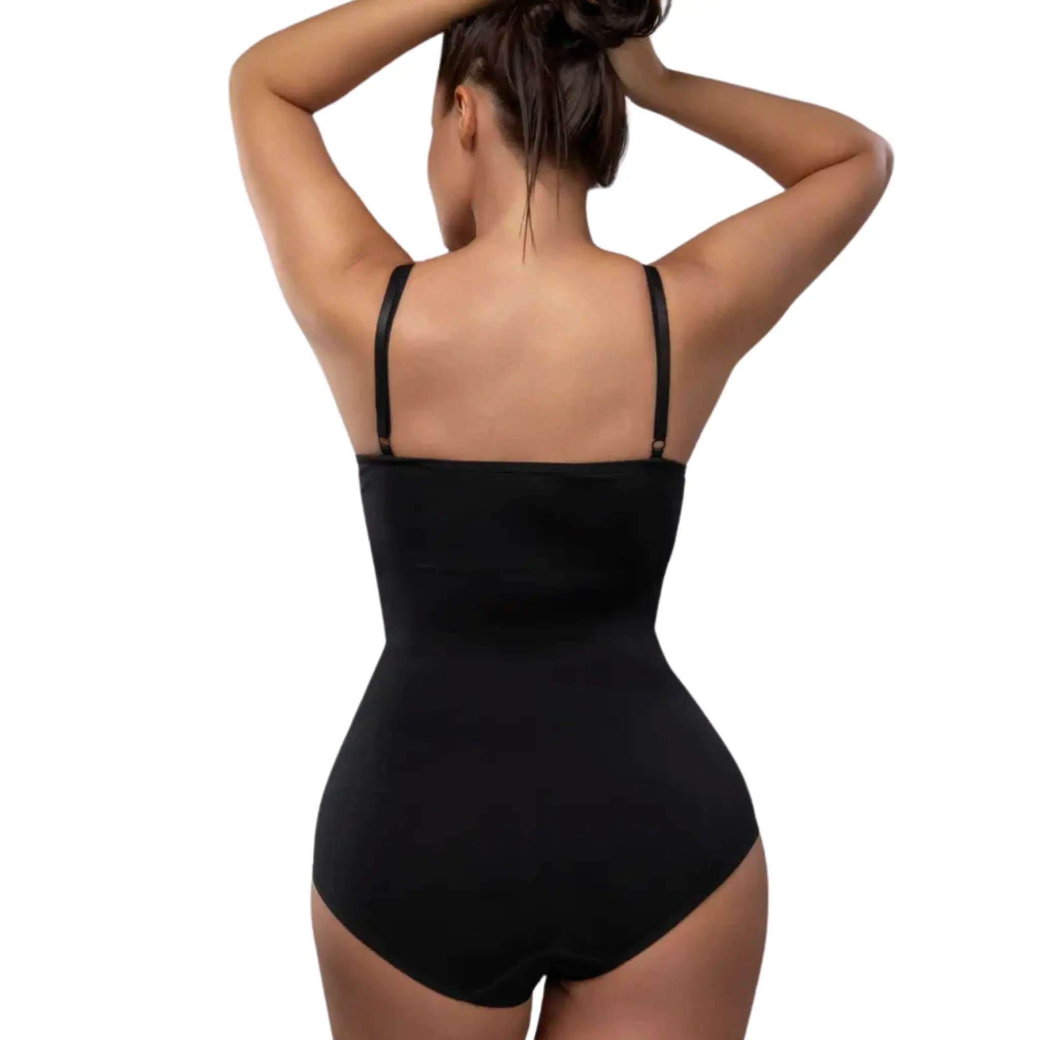 Costas do body modelador preto sem costura