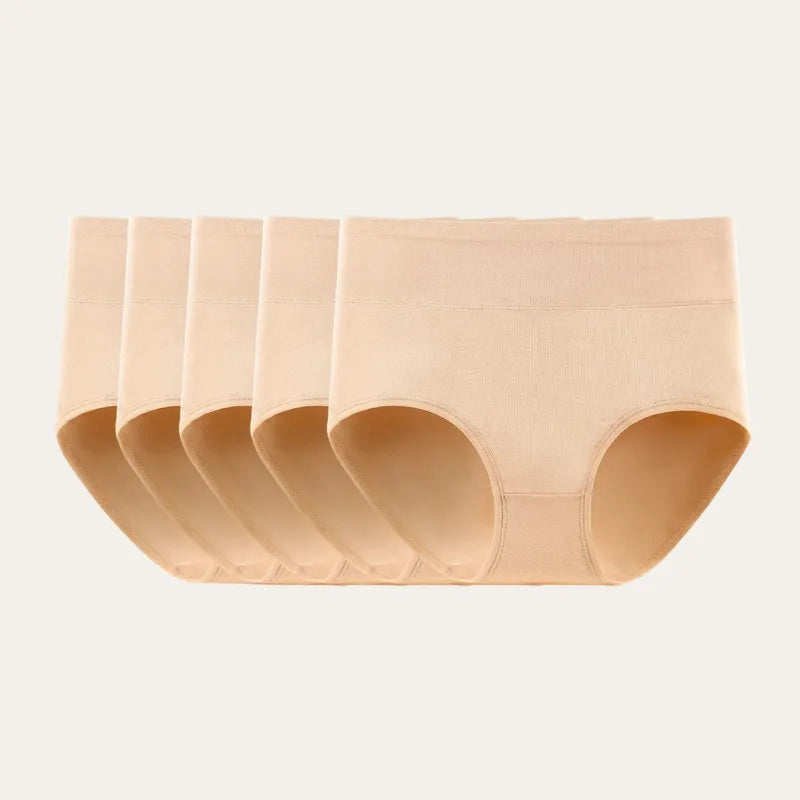 Pack com 5 cuecas bege de cintura média – Cuecas Pure Beges Le Liss