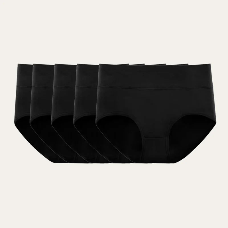 Pack com 5 cuecas pretas de cintura média – Cuecas Pure Pretas Le Liss