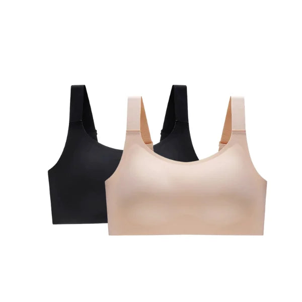 Pack com soutiens sem aro Aura nas cores bege e preto.