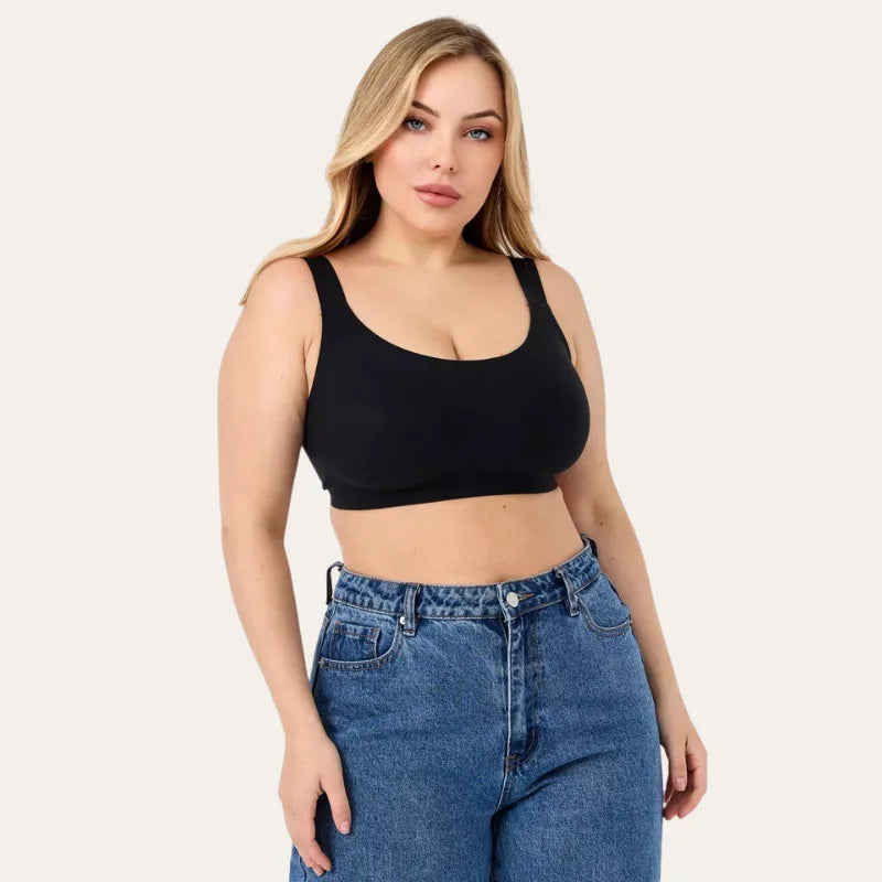 Soutien Aura Preto Le Liss sem aro com alças largas, vista angular