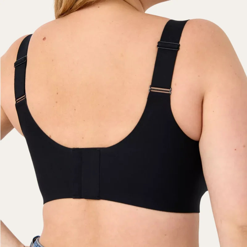Soutien Aura Preto Le Liss sem aro, vista traseira com fecho posterior