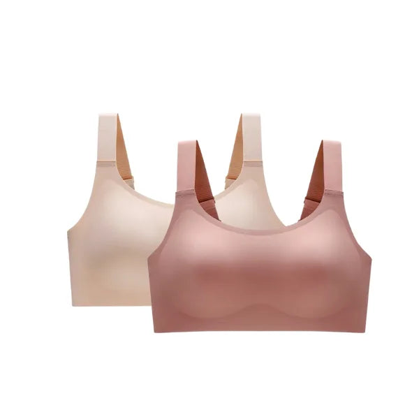 Pack com soutiens sem aro Aura nas cores bege e rosê