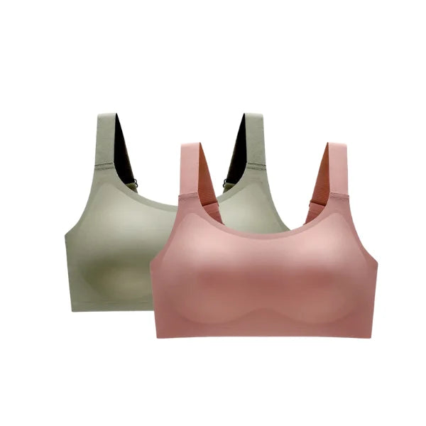 Pack com soutiens sem aro Aura nas cores verde oliva e rosê