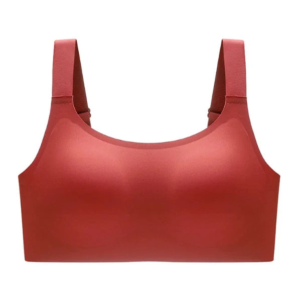 Soutien sem aro vermelho Aura com acabamento liso e copas moldadas.