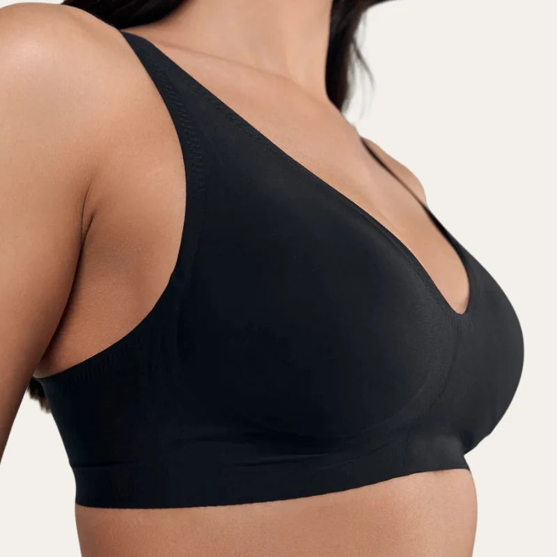 Soutien Bela preto Le Liss sem aro, detalhe lateral com acabamento suave